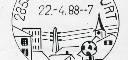 1988 - Sceau postal d'oblitération de Bassecourt dessiné par Georges Veya